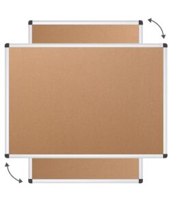 Alternative view of VIZ-PRO Cork Notice Board, 48 X 36 Inches, Cork Bulletin Board with Silver Aluminium Frame 48x36 inches