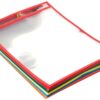 Amazon Basics Heavy Duty Dry Erase Ticket Holder Pockets, Clear Film With Multicolored Fabric Edge, 8.5" X 11", Pack of 25 14 61XTMdZKpKL