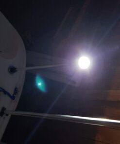 SeaSense LED Stern Light - Range of 2 Nautical Miles - Easily Adjustable, Stowable Black EDC Light for Boats, Kayaks, Canoes, Pontoons & Fishing Vessels up to 39 Feet (Base Not Included) white, silver, and black 26-48-Inch 16 61XTbL5H4TL