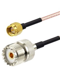 DHT Electronics Handheld Antenna Cable SMA Male to UHF SO-239 Female Connectors 6'' Pack of 2 for Amplifier 24 61XUZGc6dsL