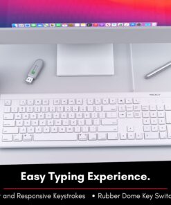 Macally Full Size USB Wired Keyboard for Mac and PC - Plug & Play Wired Computer Keyboard - Compatible Apple Keyboard with 15 Shortcut Keys for Easy Controls & Navigation of Macbook Pro/Air, iMac Wired USB 19 61XUo749ZDL