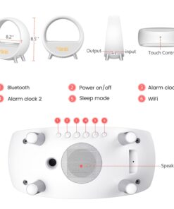 Dekala 【Upgraded】 Arches Gradual Sunrise Alarm Clock with Wireless Charging Bluetooth Speaker White Noise Sleep Sound Machine with Night Light for Adults Touch/App/Button Control Work with Alexa With Wireless Charger & App UPGRADED 28 61XVLa8M5xL 1