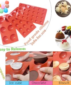 Semicircle Silicone Mold,Shxmlf Half Sphere Chocolate, Candy and Gummy Mold Teacake Bakeware Set for Cake Decoration Mousse Dome Jelly Ice Cream Bombe Cupcake Baking Mold, Assorted Size,Set of 4 4PACK 18 61XVMCnn6jL