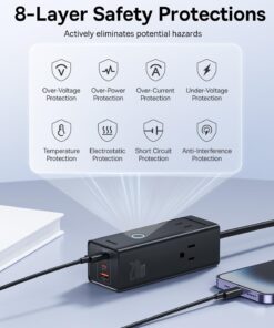 Power Strip Surge Protector 1200J - Baseus Power Strip USB C Charger Extension Cord with 3 Outlets & 3 USB Port PD20W Charging Station for Office Dorm Room Home Fast Charging 20W 16 61XWeLHHpL