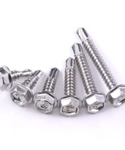 Hilitchi 410 Stainless Steel #8 Hex Washer Head Self Drilling Sheet Metal Tek Screws Assortment Kit Set with Drill Point, Self Driller, 200 Pieces 9 61XXJJa9fjL