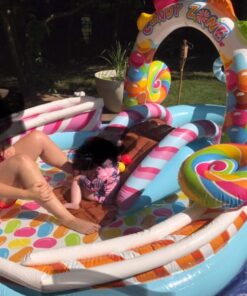 INTEX 57149EP Candy Zone Inflatable Swim Play Center: with Splash Pool and Waterslide – 116" x 75" x 51" 29 61XYGkjAu5L