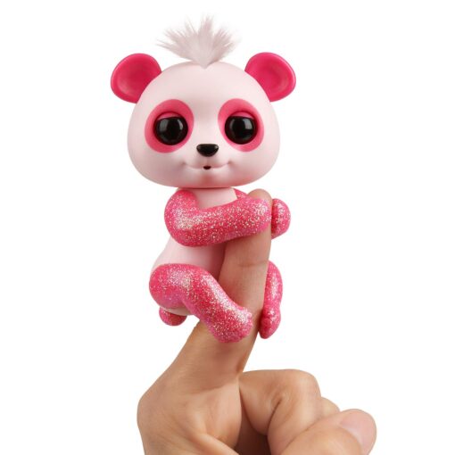 WowWee Fingerlings Glitter Panda - Polly (Pink) - Interactive Collectible Baby Pet