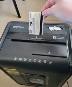 Amazon Basics 8 Sheet High Security Micro Cut Shredder with Pullout Basket, Black 39 61Xb7cd4vGL