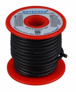 BNTECHGO 14 Gauge Silicone Wire Spool 25 ft Black Flexible 14 AWG Stranded Tinned Copper Wire silicone wire 25ft silicone wire black 9 61XbBouqaoL