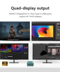 Beelink SER6 MAX Gaming Mini PC, Mini Computers with AMD Ryzen 9 6900HX (8C/16T, Max 4.9Ghz, TDP 54W), 32GB DDR5+1TB M.2 2280 PCIe4.0x4 SSD, BT 5.2, WiFi 6, 2.5G LAN, 2*USB4, DP, HDMI, Quad Display 32G-1TB 13 61XcDlLFoLL