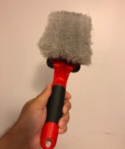 Mothers Car Wash Brush, Wheel and Fender Brush, Short Handle Tire Cleaner for Car Detailing, 10 Inch, Red/Black Standard 39 61XeiUXaaaL