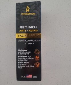 DOUBLE SIZED (2Oz) Retinol Serum for Face with Hyaluronic Acid + Vitamin E and A + Aloe Vera Anti-Aging Serum Pore Tightener Fade Dark Spots Clinical Strength Formula by InstaSkincare 2 Fl Oz (Pack of 1) 38 61XgHt3eQhL