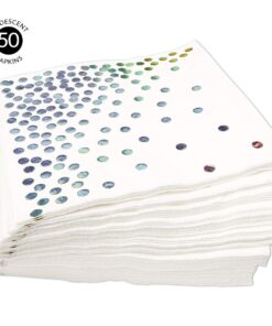 Andaz Press Iridescent Holographic Silver Foil Polka Dot 6.5-Inch Lunch Napkins, Bulk 50-Pack Count, 3-Ply Disposable Modern Lunch Napkins for Iridescent Theme Party, Mermaid, Unicorn 6.5x6.5 Inch (Pack of 50) 6 61XhSem6J5L