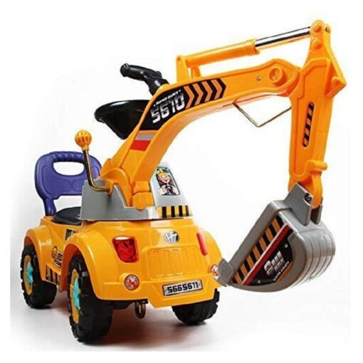 Digger Scooter, Ride-on Excavator, Pulling cart, Pretend Play Construction Truck (Color May Vary) by POCO DIVO Excavator-yellow