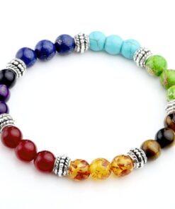 Jovivi 7 Chakras Bracelet Reiki Natural Gemstone Healing Balancing Round Beads Crystal Stone Bracelets for Women 19 61Xj1m0rdtL