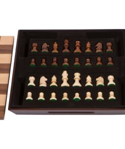 Aria Chess Inlaid Wood Board Game with Weighted Wooden Pieces and Tray, Large 16 x 16 Inch Set 5 61Xj5q3MKYL
