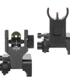 SOUFORCE Flip Up Front and Rear Iron Sights, Backup Sights Set Fit Picatinny & Weaver Rails, Black Flip up fiber optic sights 14 61XjuAU03GS