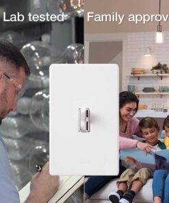 Lutron Toggler LED+ Dimmer Switch | 150-Watt LED, Single-Pole/3-Way | TGCL-153PH-WH | White 1 Pack 29 61XkWJt9owL