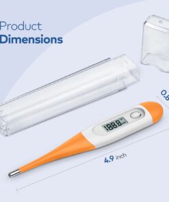 Thermometer for Adults, Digital Oral Thermometer for Fever with 10 Seconds Fast Reading (Orange) Orange-2 12 61Xl0PRwlxL