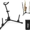 Eastar Saxophone Stand Portable Alto Sax Stand Includes 2 Detachable Pegs for Flute/Clarinet with Storage Bag, 3 in 1, EST-004, Black 37 61Xlglg7FeL