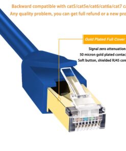GLANICS CAT 8 Ethernet Cable, 5ft High Speed Internet Cable with RJ45 Connector for Network Switches, Routers, Gaming, Modems, Network Adapters, PS5, PS4, PC, Laptop, Desktop (Blue) Blue 10 61Xm t2j1VL