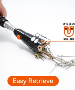 LED Magnetic Pickup Tools, Christmas Gifts for Men, Telescoping Magnetic Flashlights with Extendable Magnet Stick, Stocking Stuffers for Men, Dad, Husband, Craftsman and Mechanic, Black Black Magnetic Tool 13 61XnEEQy08L