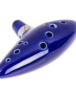TOTMC Legend of Zelda Ocarina of Time Triforce Link 12 Hole Alto C Mediant Tone Ocarina Zelda Cosplay Ceramic Replica + Textbook Blue,Gold,Silver 34 61Xpc 25bjL