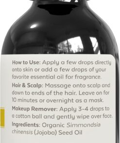 Viva Naturals Jojoba Oil Organic Cold Pressed Unrefined - 100% Pure Jojoba Oil for Skin, Natural Face Moisturizer and Hair Moisturizer, USDA Certified Organic Face Oil for Skin Care DIY, 4 fl. oz 4 Fl Oz (Pack of 1) 39 61XppCXZf0L