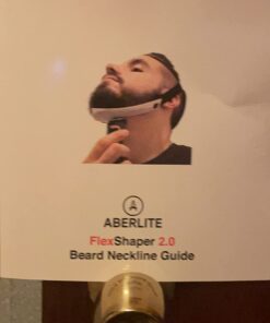 Aberlite FlexShaper - Beard Shaper Neckline Guide - Hands-Free & Flexible, The Ultimate Shaping Template, Trimmer, Lineup Stencil Kit beard liner tool outliner (White) White 42 61XqMXSIZ8L