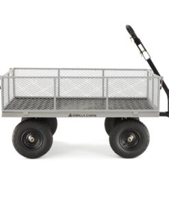 Gorilla Carts GOR1001-COM Steel Utility Cart, Heavy-Duty Convertible 2-in-1 Handle and Removable Sides, 7 cu ft, 1000 lb, Capacity, Gray, 1 pack 52 61Xqi7ycmWL