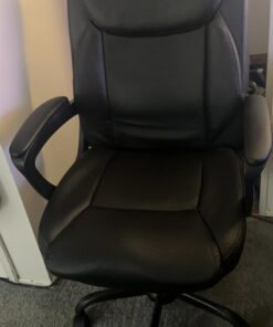 Amazon Basics Classic Puresoft PU Padded Mid-Back Office Computer Desk Chair with Armrest, 26"D x 23.75"W x 42"H, Black 39 61Xs3Z1ju1L