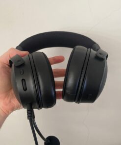 Razer Kraken V3 HyperSense Wired USB Gaming Headset w/Haptic Technology: Triforce Titanium 50mm Drivers - THX Spatial Audio - Hybrid Fabric & Leatherette Memory Foam Cushions - Detachable Mic 71 61XscvI8L