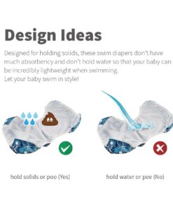 ALVABABY Swim Diapers 2pcs Baby & Toddler Snap One Size Reusable Adjustable Baby Shower Gifts Baby Boy SW09-10 01 Fish & Sailboat Small 20 61Xsjm3SA6L