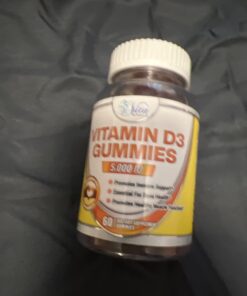 Vitamin D Gummies for Adults Kids 5000 IU - Chewable D3 Gummies Supplement for Women Men 2 Month Supply VIT D Gummy Tasty Chewables 60 Count (Pack of 1) 37 61XssORiUPL