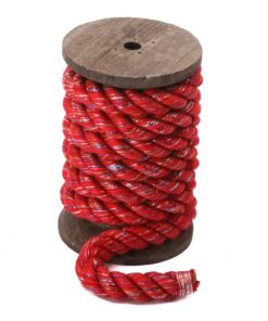 Ravenox Natural Twisted Cotton Rope | Made in The USA | Strong Triple-Strand Cordage for Sports, Décor, Pet Toys, Crafts, Macramé & Indoor Outdoor Use| by The Foot & Diameter (Multiple Color) Red Glitter 1/4 Inch x 600 Feet 12 61XuaiiFTxL 5