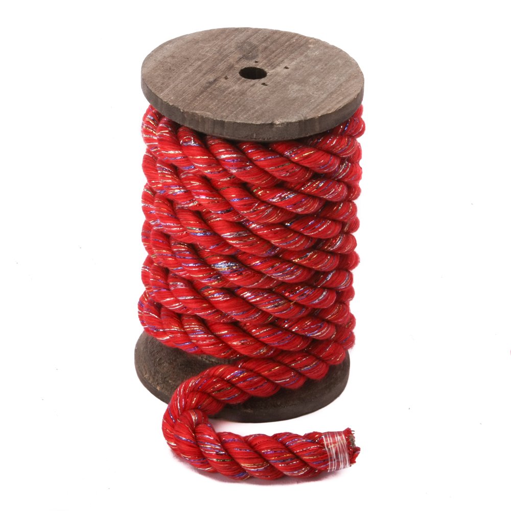 Ravenox Natural Twisted Cotton Rope | Made in The USA | Strong Triple-Strand Cordage for Sports, Décor, Pet Toys, Crafts, Macramé & Indoor Outdoor Use| by The Foot & Diameter (Multiple Color) Red Glitter 1/4 Inch x 600 Feet 5 Ravenox Natural Twisted Cotton Rope | Made in The USA | Strong Triple-Strand Cordage for Sports, Décor, Pet Toys, Crafts, Macramé & Indoor Outdoor Use| by The Foot & Diameter (Multiple Color) Red Glitter 1/4 Inch x 600 Feet - Image 5