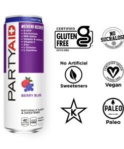 Alternative view of PARTYAID Rehab Blend, Feel Good Tonight and Tomorrow, Contains 5-HTP, B-Complex, Milk Thistle, Electrolytes, No Artificial Flavors or Sweeteners, Caffeine-Free, 12 Fl Oz (Pack of 12) PARTYAID 12 Fl Oz (Pack of 12)