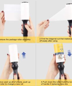 Lint Roller Pet Hair Remover - Sticky Lint Remover Rollers for Clothes Pet Hair Cat 8 Pack 8 Count (Pack of 1) 16 61Xz7LUMNyL