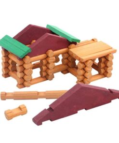 Joqutoys 90 Pcs Wood Building Blocks Toy for Toddlers, Classic Wooden Cabin Log Set Preschool Education Toy, Creative Construction Engineering Educational Toys for 3 4 5 6 Years Boys 16 61Y09ZW1DL