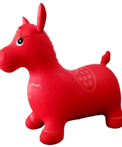 Alternative view of AppleRound Horse Bouncer with Hand Pump, Inflatable Space Hopper, Ride-on Bouncy Horse (Red) Red