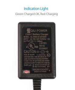 12V 1A Scooter Battery Charger for Razor E90, PowerRider 360, Jr. Electric Wagon, Boreem Tankman, Mambo Liberty 312, Xcooter Tornado XC505GT2, Minimoto Submersible Cruiser, Replacement W13111401014 12 61Y1 DnABdL