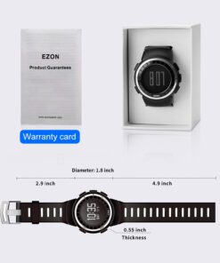 EZON T029 Men's Digital Sports Outdoor Watches with Pedometer Calorie Counter Waterproof Wristwatch black 19 61Y2ocJCsfL