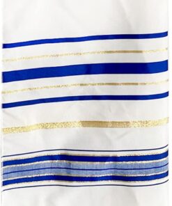 Holy Land Market Messianic Tallit Prayer Shawl Royal Blue/Gold With Matching Bag, Card and Brochure From Israel 14 61Y3VtL532L