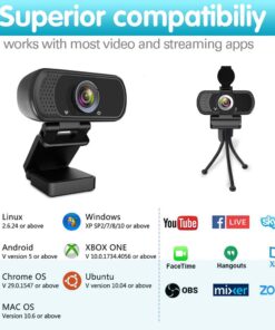 Alternative view of Webcam HD 1080p ,Live Streaming Web Camera with Stereo Microphone, PC Desktop or Laptop USB Webcam with 110 Degree View Angle, HD Webcam for Video Calling, Recording, Conferencing, Streaming, Gaming