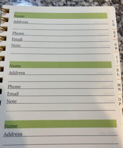 suituts 2 Pack Spiral Bound Address Book with Alphabetical Tabs, 5.8" x 8.2" Telephone Address Book for Contacts, Address and Password Book for Home Office 17 61Y4pBDxGL