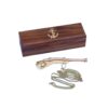 Hampton Nautical Solid Brass/Copper Boatswain (Bosun) Whistle with Rosewood Box, 5", Brass 8 61Y56r5WqOL