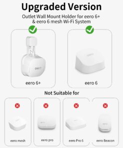 Alternative view of COOLWUFAN Outlet Wall Mount Holder for eero 6 or eero 6+ mesh Wi-Fi System [NOT Fit for eero mesh], No Messy Wires, Easy to Install Mount Holder for eero 6 & eero 6+ mesh Wi-Fi System (3 Pack) 3 Pack