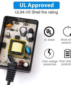 12V 1A Scooter Battery Charger for Razor E90, PowerRider 360, Jr. Electric Wagon, Boreem Tankman, Mambo Liberty 312, Xcooter Tornado XC505GT2, Minimoto Submersible Cruiser, Replacement W13111401014 10 61Y6ciDb3pL