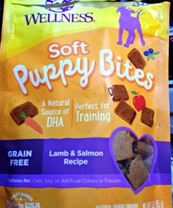 Wellness Soft Puppy Bites Natural Grain-Free Treats for Training, Dog Treats with Real Meat and DHA, No Artificial Flavors (Lamb & Salmon, 3-Ounce Bag) Soft Treats Lamb & Salmon 3 oz 35 61Y7EgO2jKL