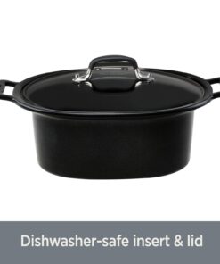 All-Clad Electrics Stainless Steel and Ceramic Slow Cooker with Insert and Lid 6.5 Quart Nonstick 320 Watts Oval Shaped, Programmable, Dishwasher Safe Black Ceramic Insert 6.5-Quart 20 61Y8Iv VrBL